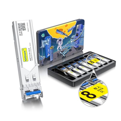 10Gtek 1.25G SFP Transceiver 1000Base-LX, 1310nm SMF SingleMode Fiber Optic Module, up to 10 km, for Cisco GLC-LH-SMD, Meraki MA-SFP-1GB-LX10, Ubiquiti UniFi, Fortinet, Mikrotik, TP-Link, Pack of 2|B08BP6MX14