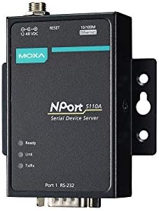 Moxa NPort 5110A - 1 Port Device Server, 10/100 Ethernet, RS-232, DB9 Male, 0 to 60C Operating Temperature