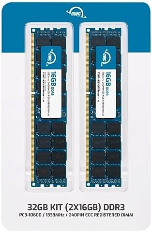 OWC 64GB (2x32GB) DDR3 1333 PC3-10600 CL9 4Rx4 240-pin 1.5V ECC Registered RDIMM Memory RAM Compatible with HP ProLiant BL460c G7 BL490c G7 BL620c Gen7 BL680c Gen7 BL685c Gen7|B0CJMQWDF6
