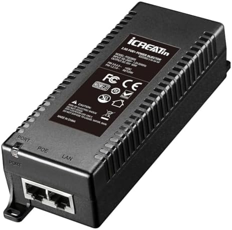 Gigabit POE Injector Adapter, IEEE 802.3af Compliant, 10/100/1000Mbps RJ45, up to 328 ft, Compatible with TL-POE150S, TPE-113GI|B09BFBM6PQ