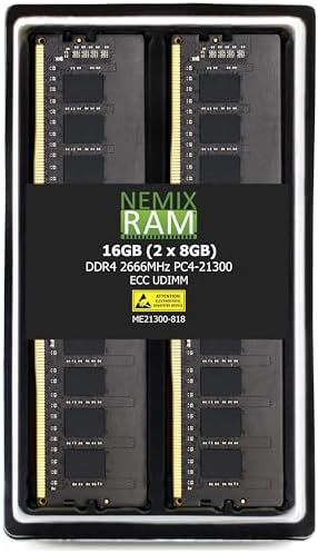 NEMIX RAM 64GB (2X32GB DDR4 2666MHZ PC4-21300 2Rx8 1.2V CL19 288-PIN ECC Unbuffered UDIMM Memory KIT Compatible with Dell Precision 3930 Rack Workstation