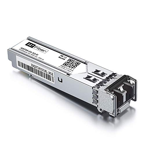 H!Fiber 1.25G Single Mode SFP LC Module, 1000Base-LX/LH Fiber Transceiver for Cisco GLC-LH-SMD, Meraki, Ubiquit UniFi, TP-Link, Fortinet, Intel, Netgear, Mikrotik and More (SMF,1310nm,20km,DDM) 2 Pack|B07B4B33N6