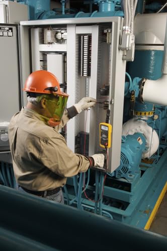 Fluke 87V Industrial Digital Multimeter, for Advanced Troubleshooting, Measures 1000 V AC/DC, Peak Min/Max, Low Pass Filter, Includes TL75 Test Leads, AC175 Alligator Clips, 80BK Temp Probe