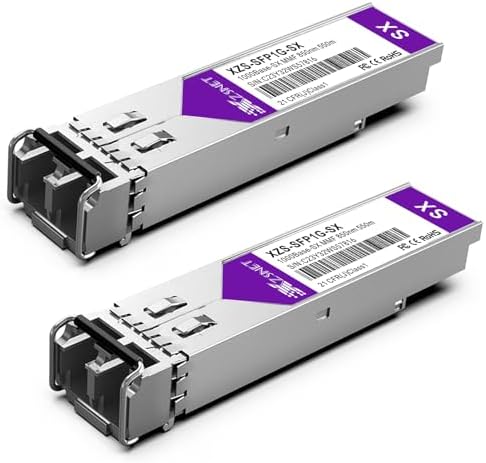 1000BASE-SX SFP Transceiver, 1.25G SFP to LC Multimode Fiber Module Compatible with Cisco GLC-SX-MMD, Ubiquiti UniFi UF-MM-1G, Mikrotik, Meraki, Netgear AGM731F, D-Link and More, 2 Pack|B0CJCH939W