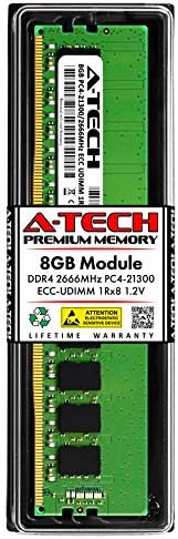 A-Tech 8GB RAM for Dell PowerEdge T130 | DDR4 2666MHz PC4-21300 ECC Unbuffered UDIMM 1Rx8 Server Single Memory Upgrade Module (Replacement for SNPD715XC/8G, AA335287, AA358200, D715X, 0D715X