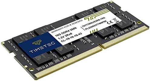 Timetec 32GB KIT(2x16GB DDR4 2666MHz PC4-21300 Non-ECC Unbuffered 1.2V CL19 2Rx8 Dual Rank 260 Pin SODIMM Laptop Notebook PC Computer Memory RAM Module Upgrade (32GB KIT(2x16GB