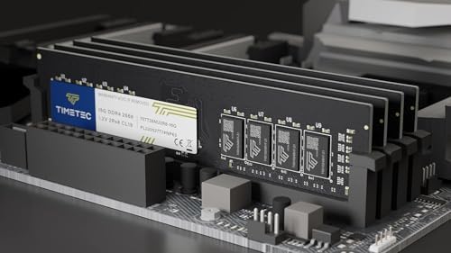 Timetec 32GB KIT(2x16GB DDR4 2666MHz PC4-21300 Non-ECC Unbuffered 1.2V CL19 2Rx8 Dual Rank 288 Pin UDIMM Desktop Memory RAM Module Upgrade (32GB KIT(2x16GB