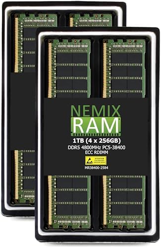 NEMIX RAM 128GB (2X64GB DDR5 4800MHZ PC5-38400 2Rx4 1.1V CL40 288-PIN ECC RDIMM Registered Server Memory KIT Compatible with Dell PowerEdge R660 Rack Server