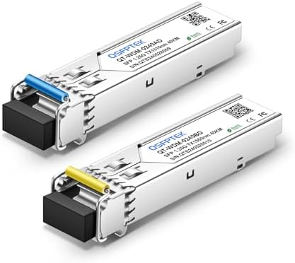 1 Pair 10G SFP+ Bidi Transceivers, 10gbe SFP LC Single-Mode Module, Bi-Directional Mini gbic for Cisco SFP-10G-BXD-I (1330nm-TX/1270nm-RX) / SFP-10G-BXU-I (1270nm-TX/1330nm-RX),10KM, with DDM|B07QLKDZJH