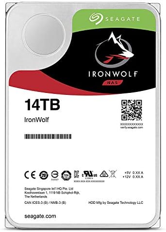 Seagate IronWolf 14TB NAS Internal Hard Drive HDD – 3.5 Inch SATA 6Gb/s 7200 RPM 256MB Cache for RAID Network Attached Storage (ST14000VN0008)|B07H7CW4YT