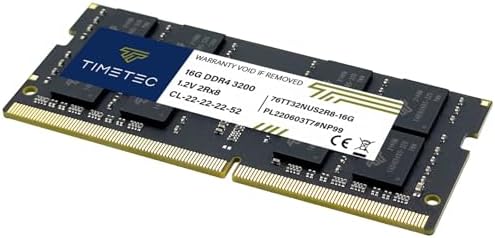 Timetec 16GB DDR4 3200MHz (or 2933MHz or 2666MHz PC4-25600 Non-ECC Unbuffered 1.2V CL22 2Rx8 Dual Rank 260 Pin SODIMM Laptop Notebook PC Computer Memory RAM Module Upgrade