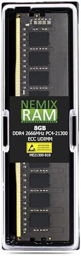 NEMIX RAM 64GB (2X32GB DDR4 2666MHZ PC4-21300 2Rx8 1.2V CL19 288-PIN ECC Unbuffered UDIMM Memory KIT Compatible with Dell Precision 3930 Rack Workstation
