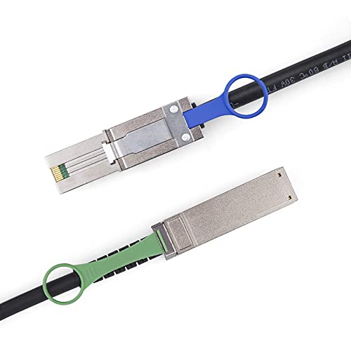 10Gtek QSFP (SFF-8436) to SFF-8088 DDR Hybrid Mini SAS Cable, External Copper SAS Cable for NetApp DS4243 DS4246 DS2246, 100-Ohm, 0.5-m(1.6ft)|B07Y4ZKQJB