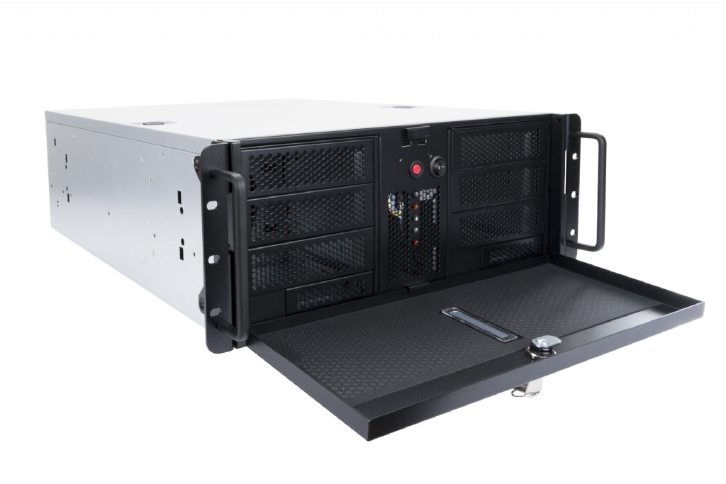In-Win IW-R400-03N - 4U Rack Server Chassis w/ Lockable Door - 4x GPU Backplane - Ideal for Rendering, Mining and HPC