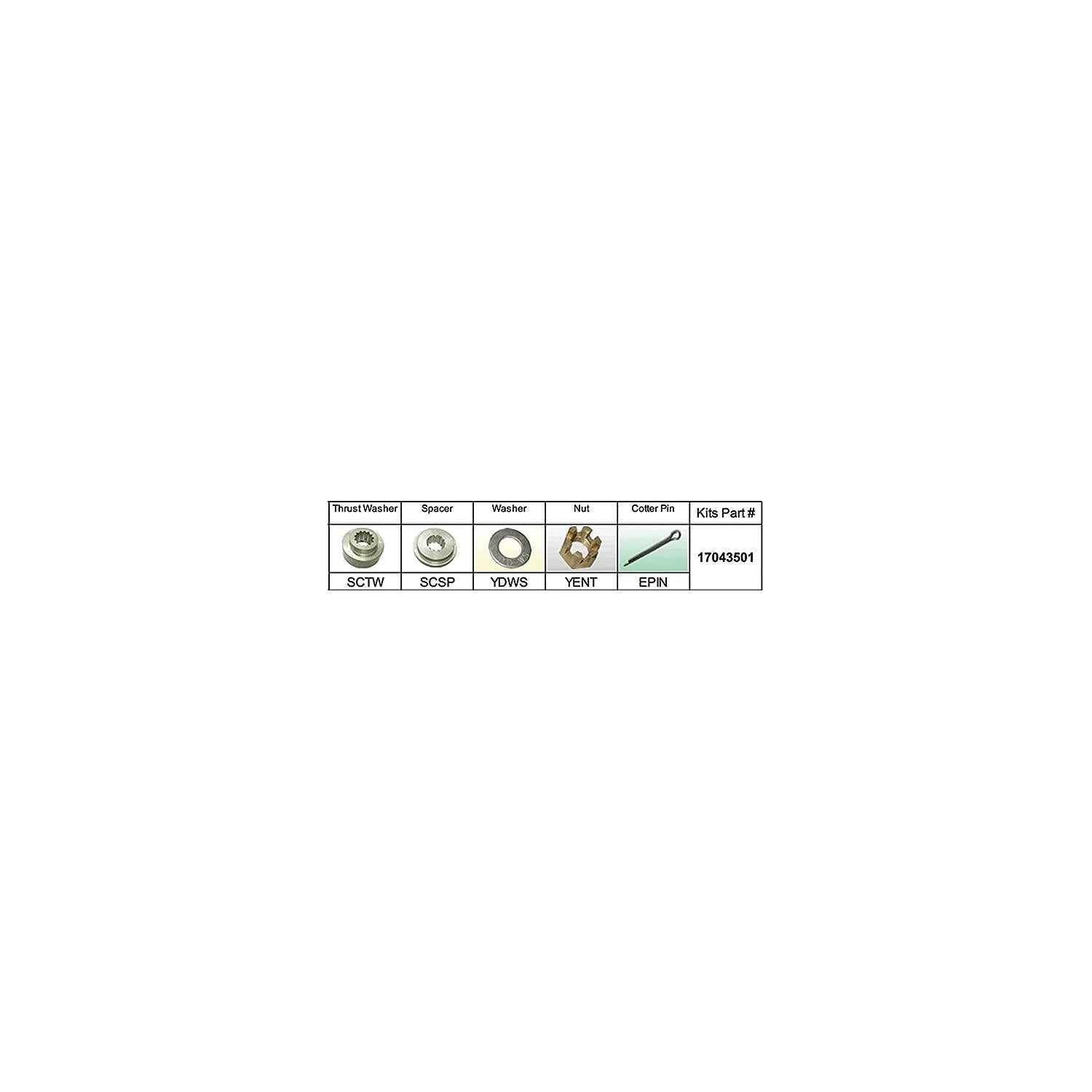 Solas Propeller 17043501 Solas Fixed Hub Prop Hardware Kit Suzuki, Type C