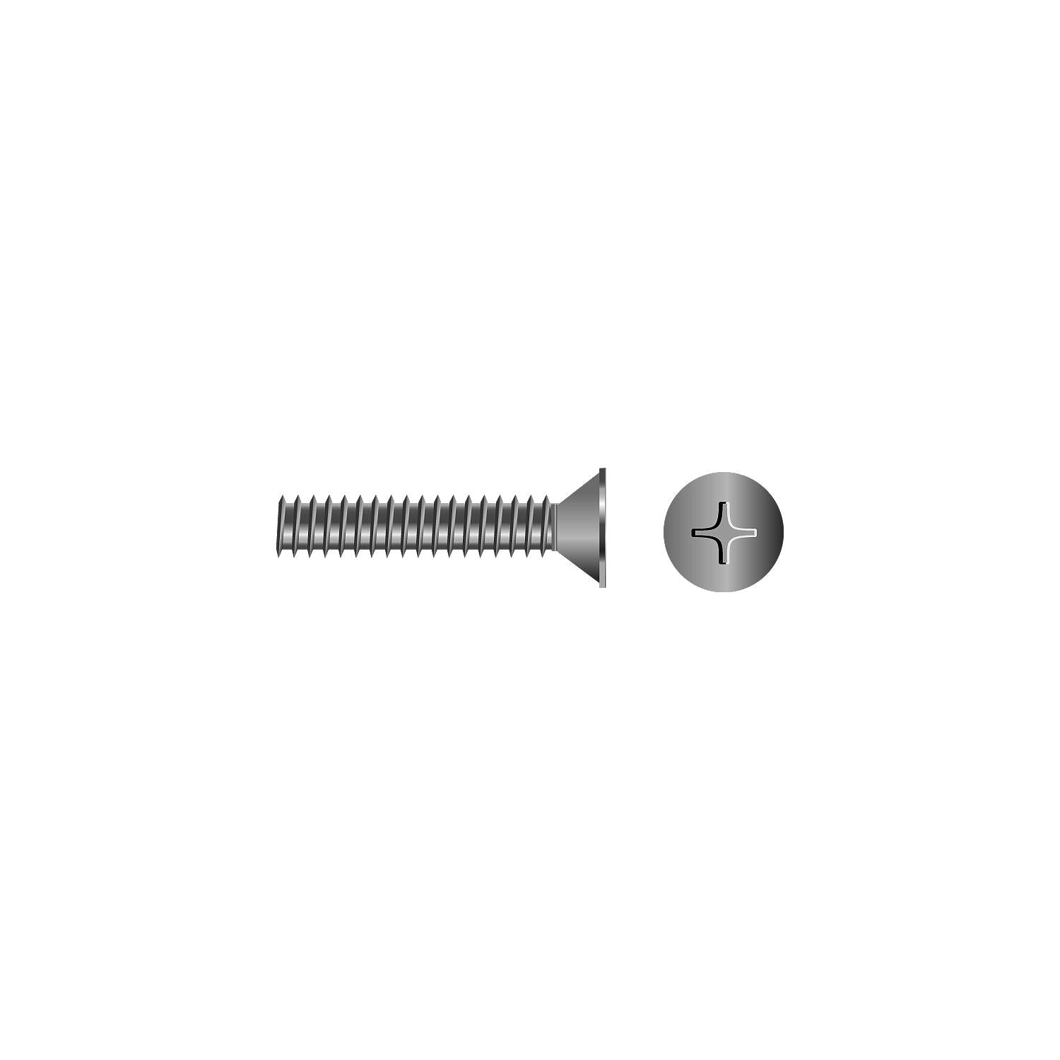 Seachoice MP0767SC SS Phillips Machine Screw Flat Head, 10-24 x 3/4"