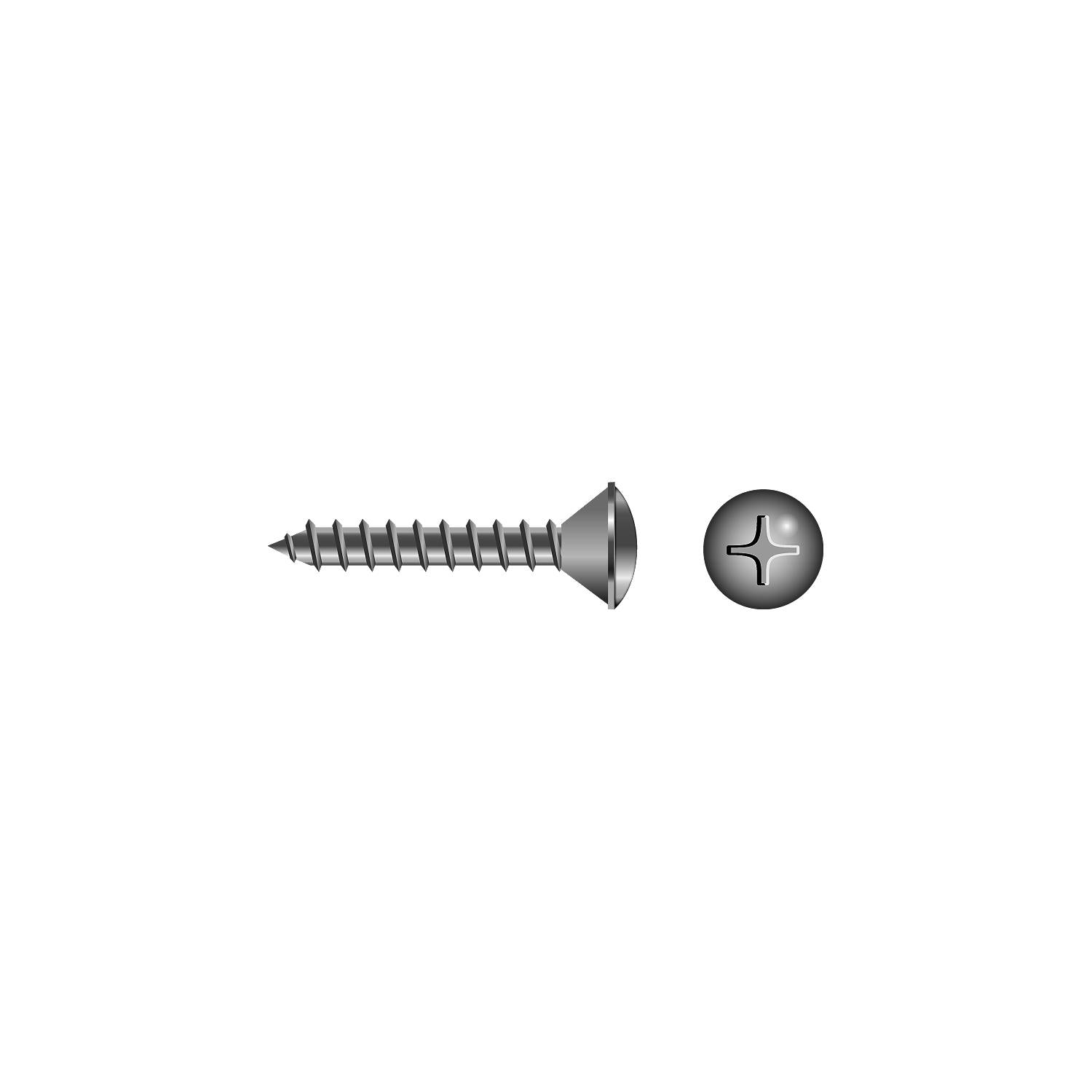Seachoice SC0576 Phillips Tapping Screws Oval Head, #6 x 1/2"