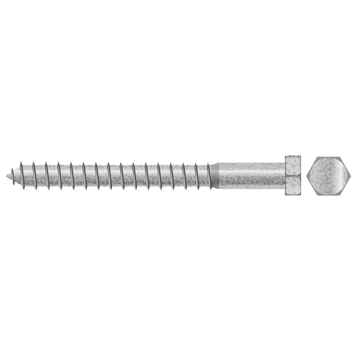Seachoice SC2651 Lag Screw, 5/16 x 4"