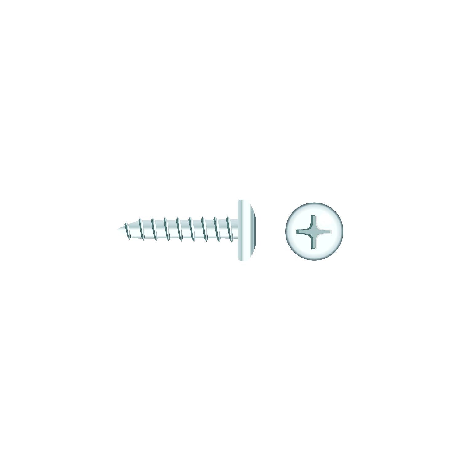 Seachoice SC564CH 01810 Chrome Plated SS Phillips Tapping Screw Pan Head, #14 x 1"