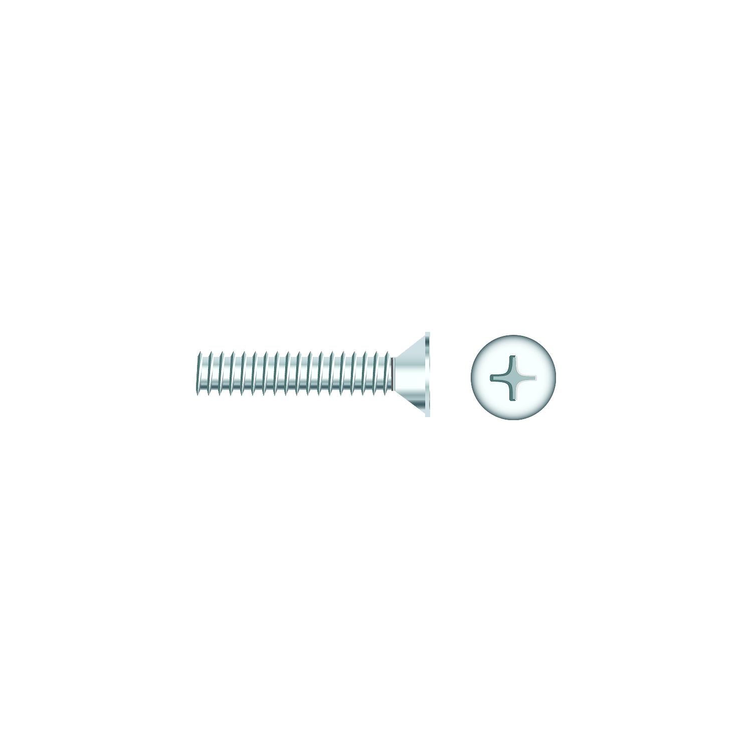 Seachoice SC782CH 01791 Chrome Plated SS Phillips Machine Screw Flat Head, 1/4-20 x 2"
