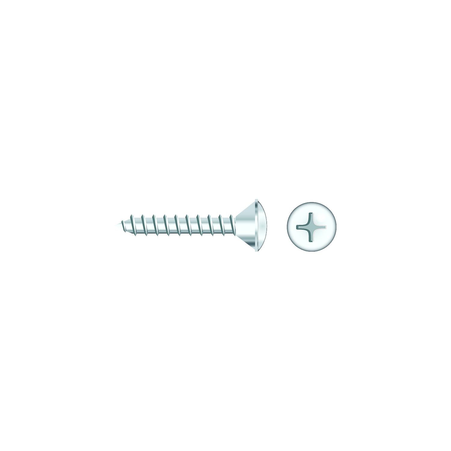 Seachoice SC606CH 01798 Chrome Plated SS Phillips Tapping Screw Oval Head, #14 x 1"