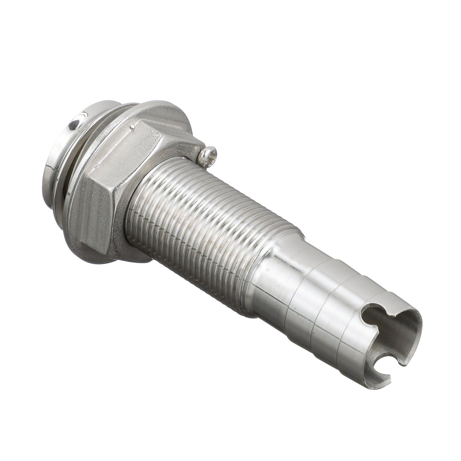 Seachoice 50-18601 Thru Hull Fitting, Mega-Flow Dripless, 316 Stainless Steel, Fits 3/4" Hose, 1-1/2" Max Hull