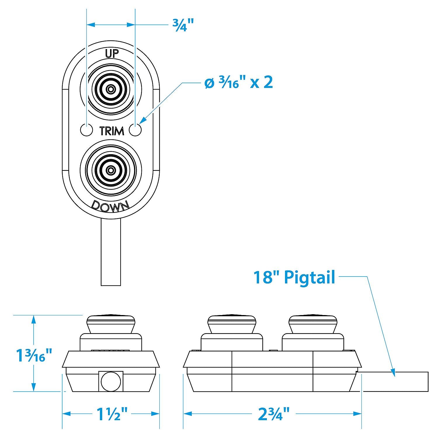 Seachoice 50-28131 Transom Trim Control