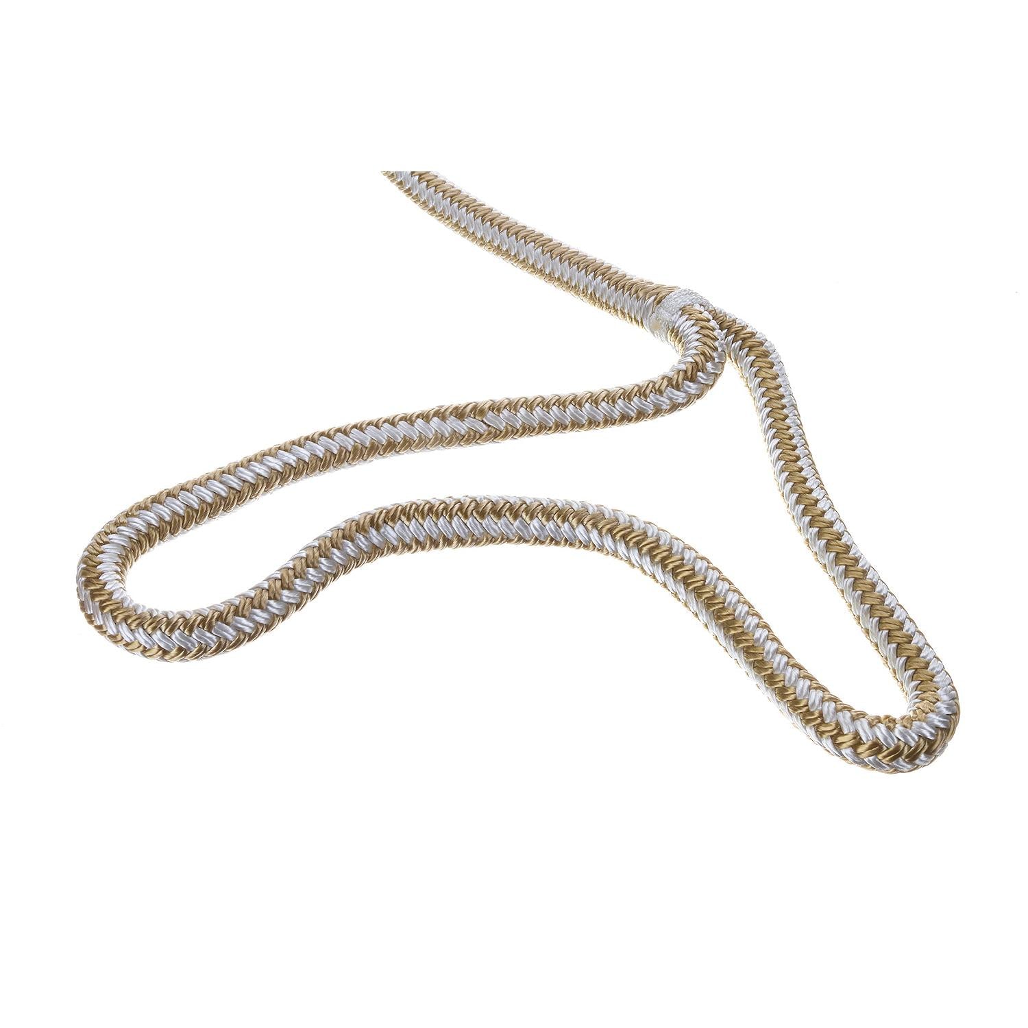 Seachoice Double-Braid Nylon Dock Line w/ Eye Splice, Pre-Shrunk, Heat Stabilized, 1/2 In. X 15 Ft., Gold White