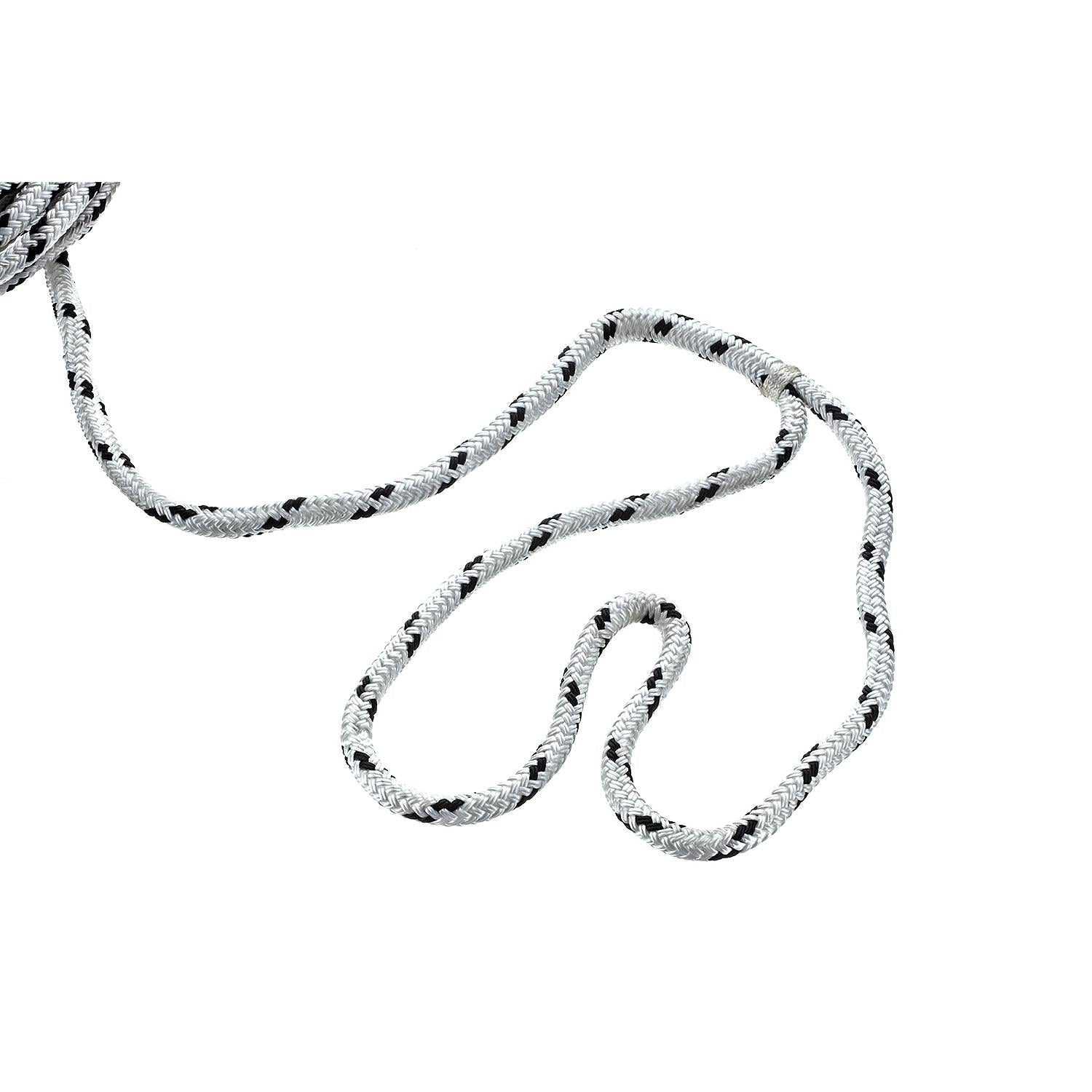Seachoice 42401 Double Braided 100% MFP Dock Line 3/8" x 15' White w/Black, Tracer