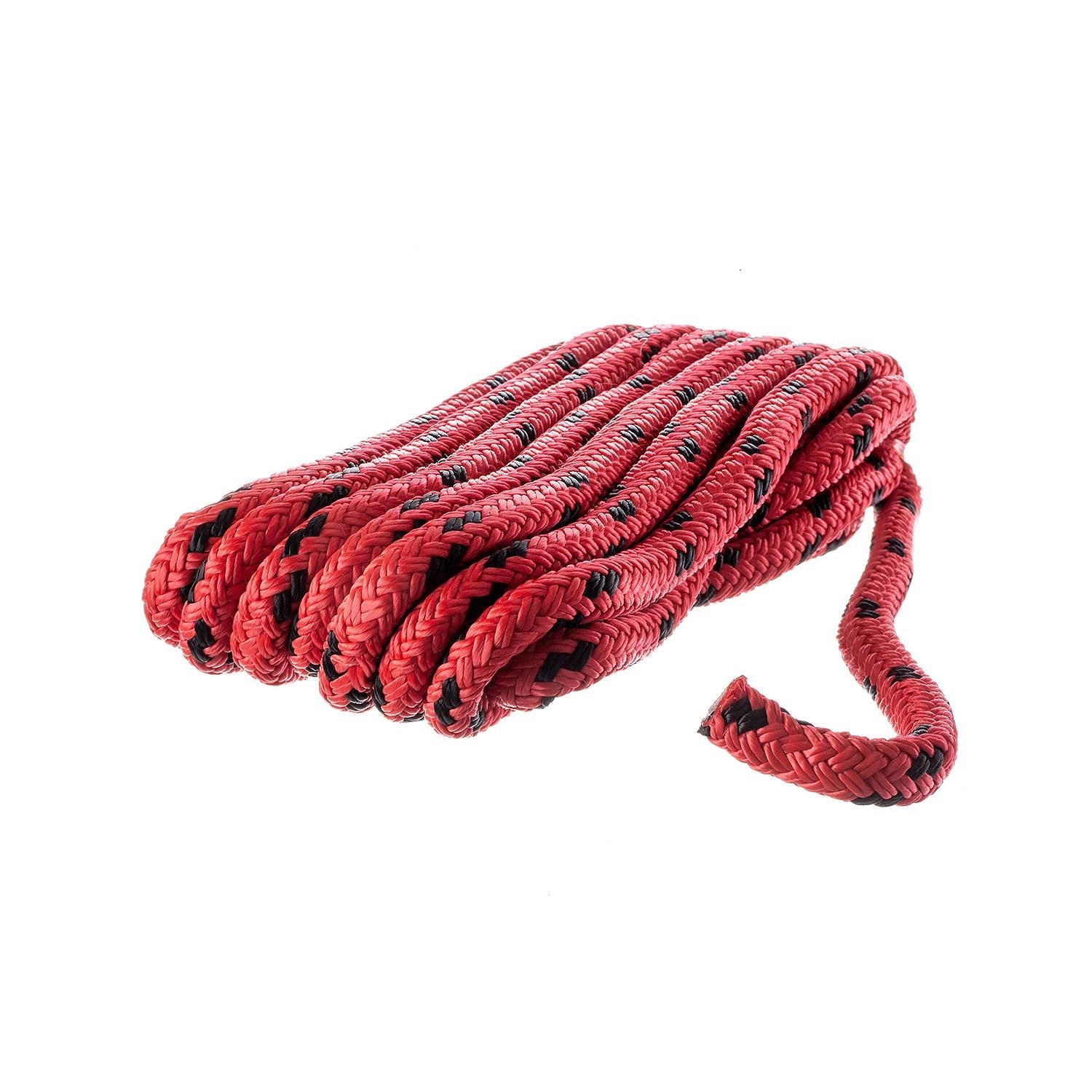 Seachoice 42421 Double Braided 100% MFP Dock Line 3/8" x 15' Red w/Black Tracer