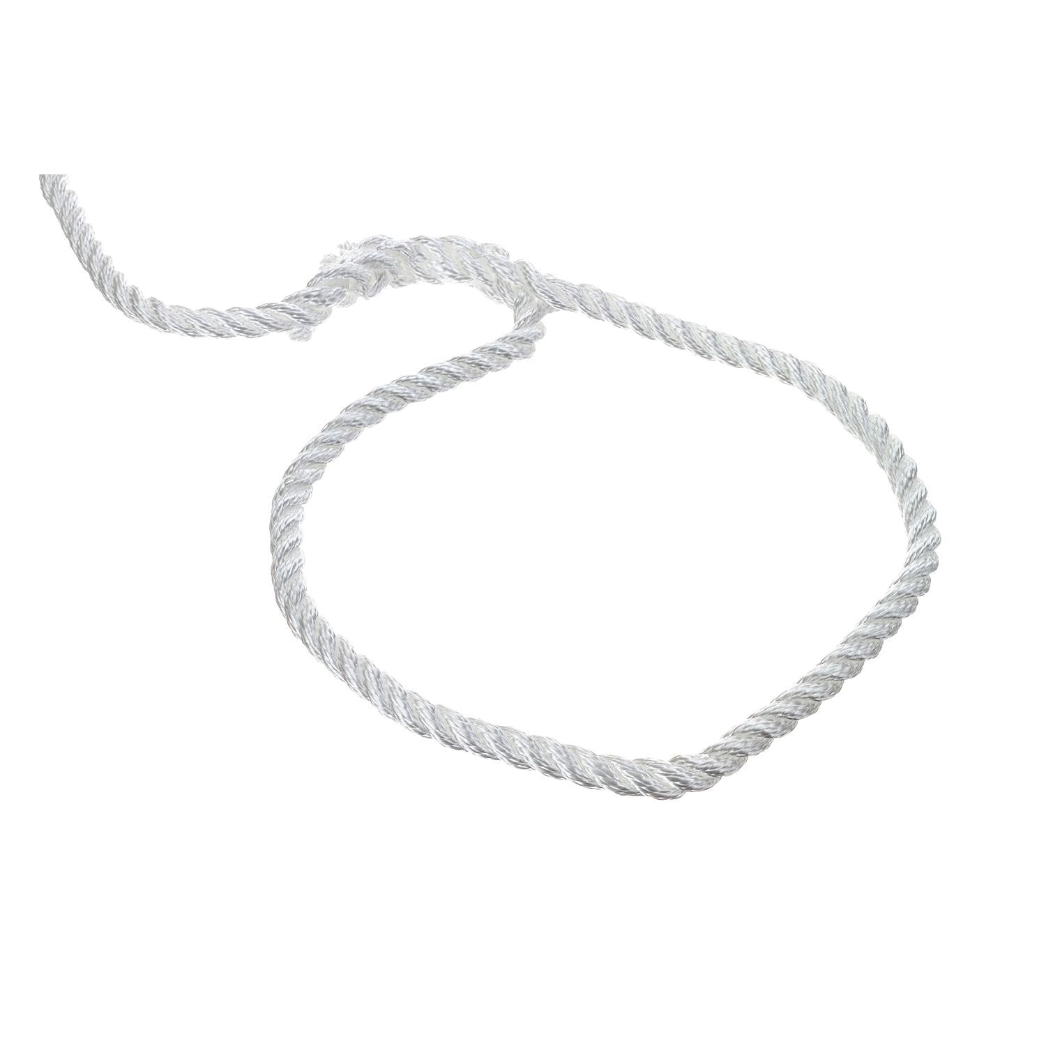 Seachoice 42511 3-Strand Twisted Nylon Dock Line, 3/8" x 15', White