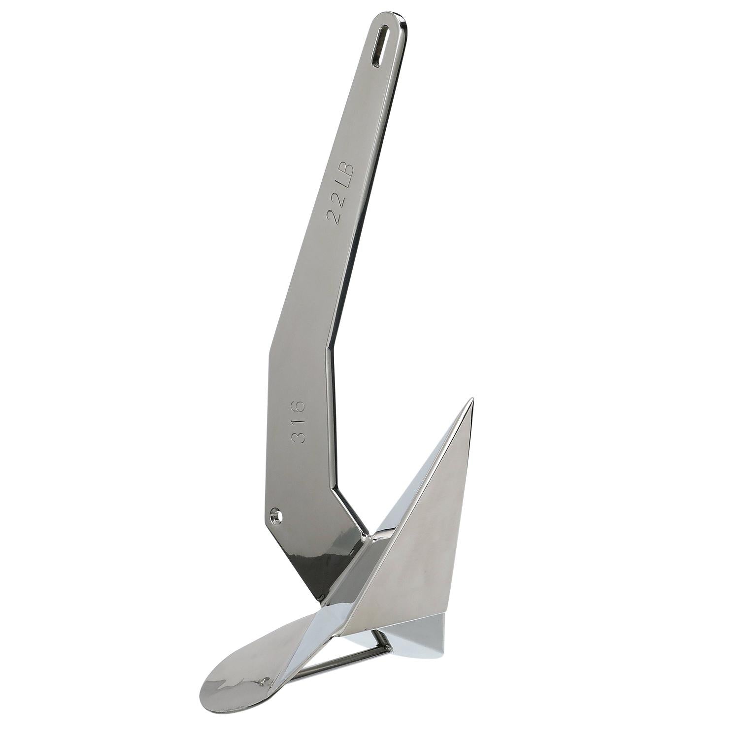 Seachoice 43850 Stainless Steel Plow Anchor, 22 lbs.