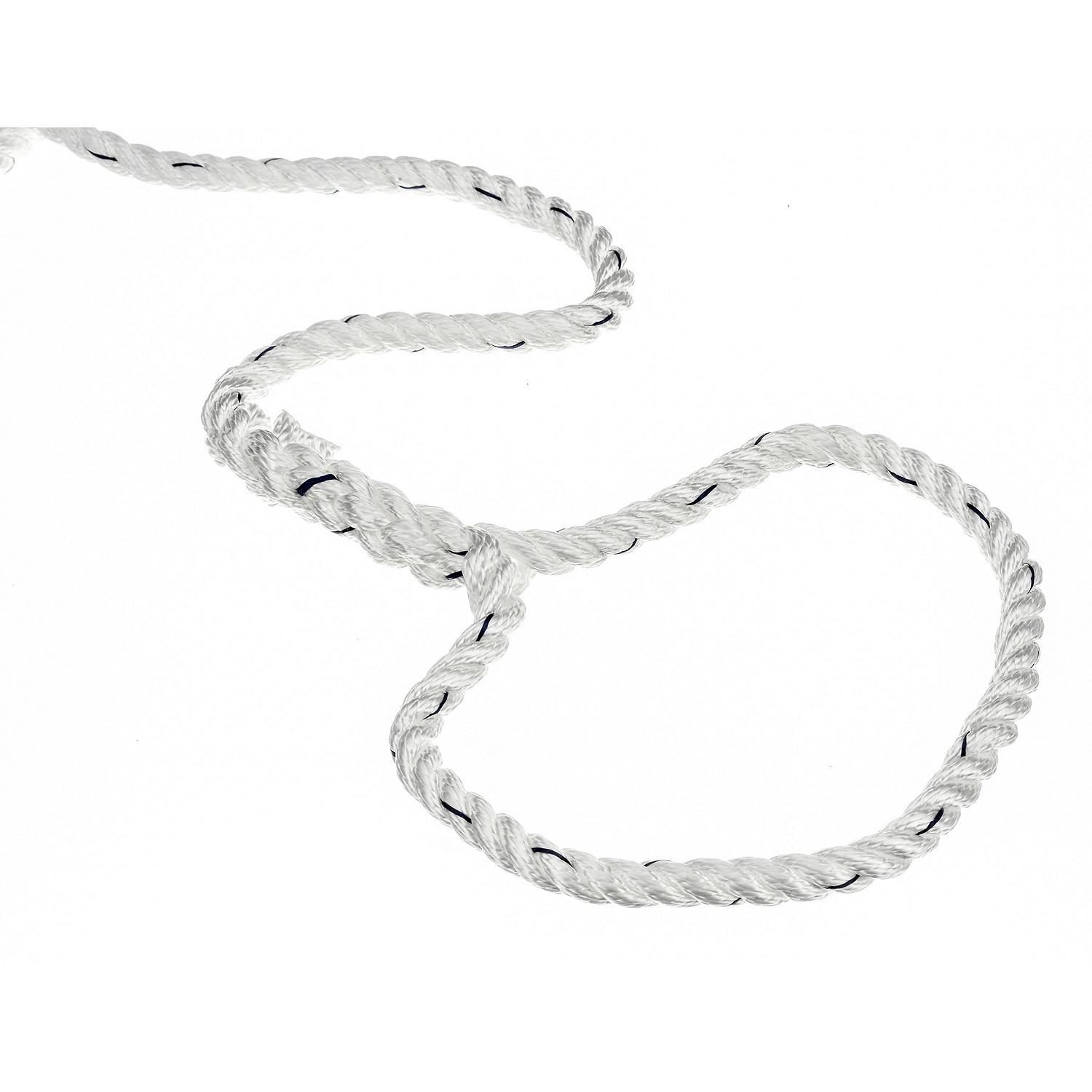 Seachoice 47571 Premium 3-Strand Twisted Nylon Dock Line, White w/ Blue Tracer, 1/2" x 25'