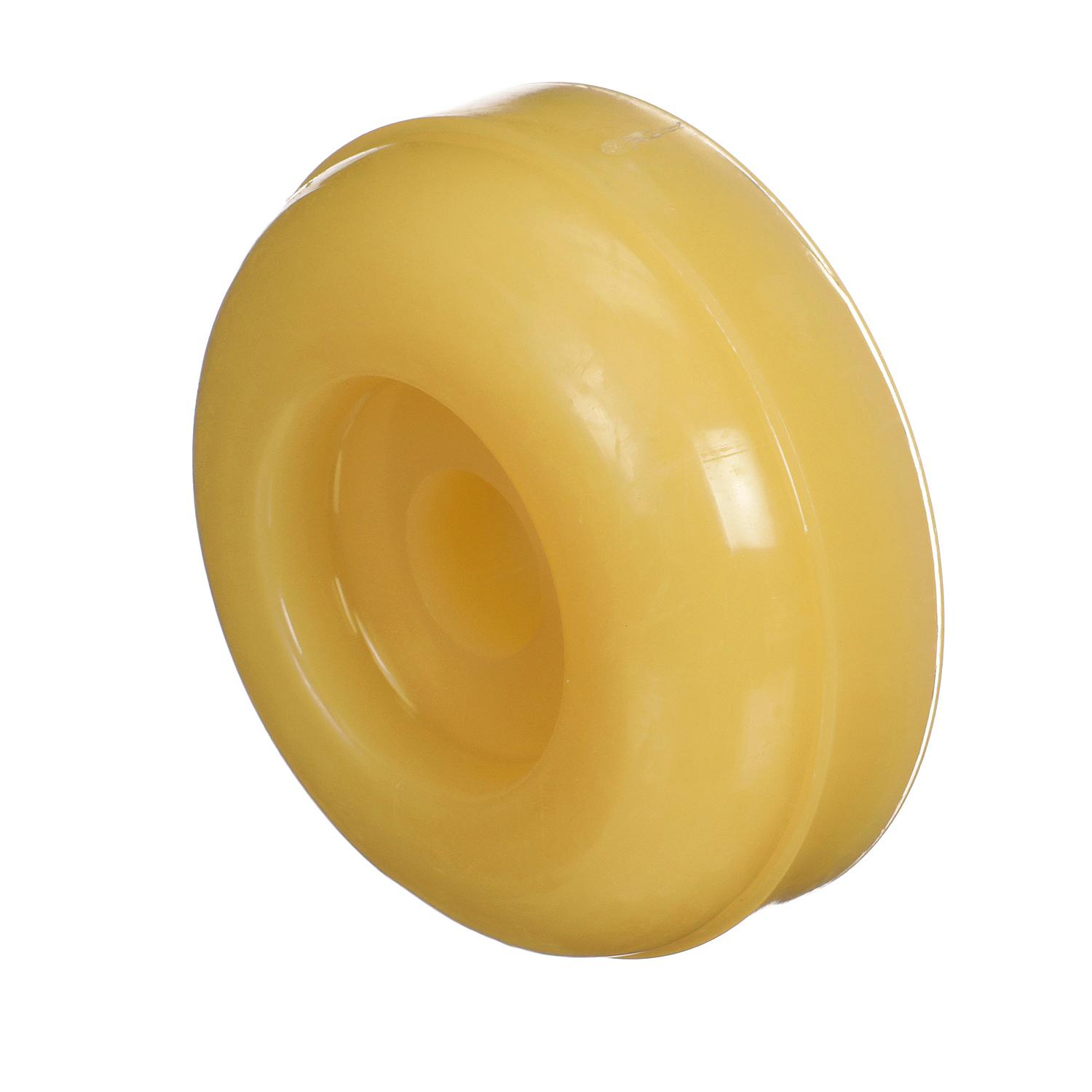 Seachoice 56620 Non-Marking TP Yellow Rubber Roller End Cap 3-1/2" w/ 1-1/4" ID, Hole