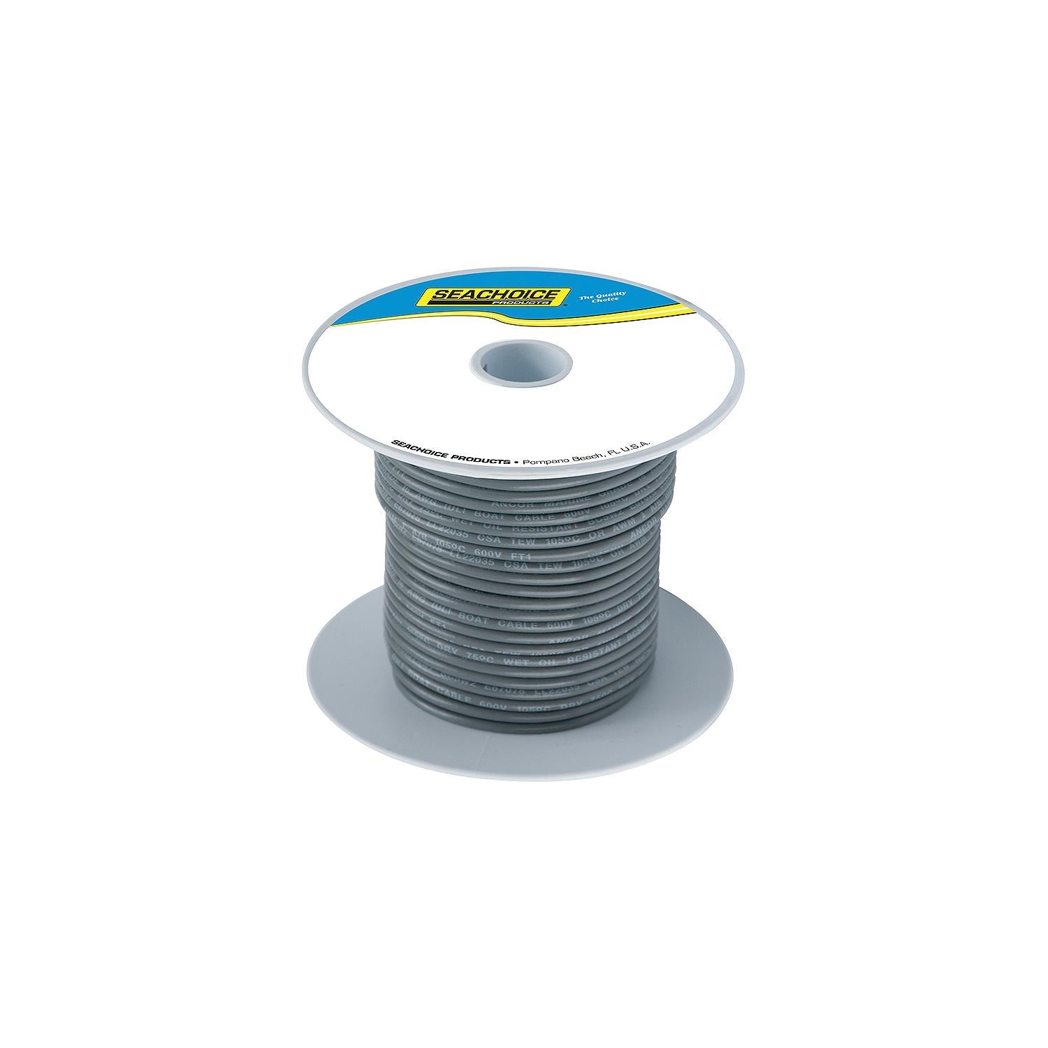 Seachoice 50-63114 Tinned Copper Marine Wire, 14 AWG, Gray, 100'