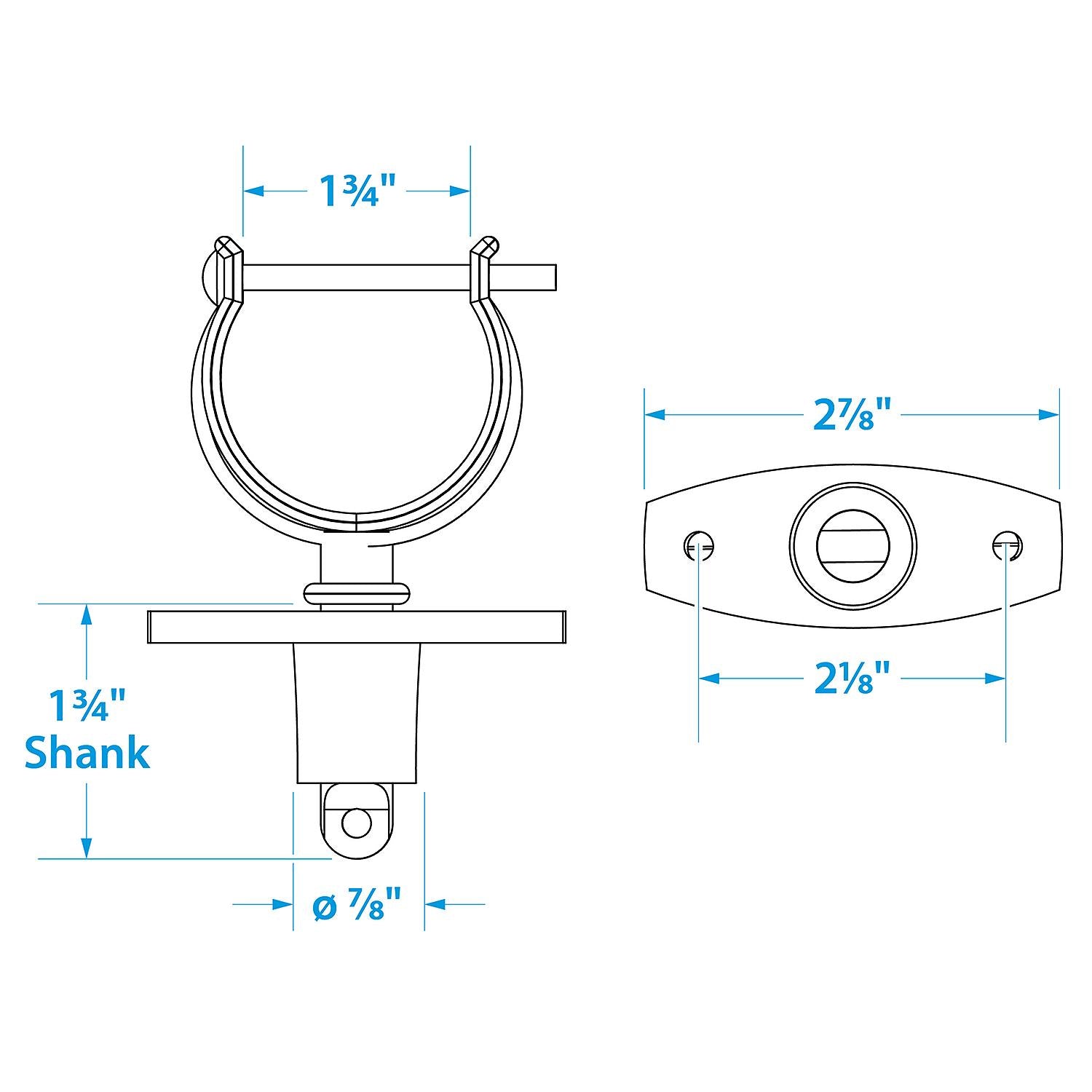 Seachoice 50-70401 Chrome Plated Zinc Rowlock Set (Sold as Pair)