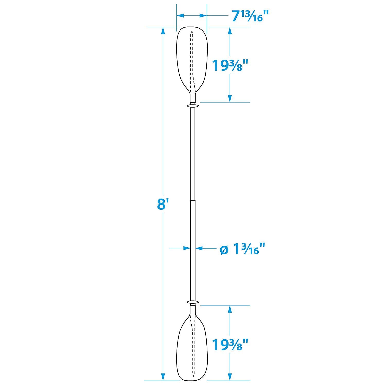 Seachoice 71139 2-Piece Straight-Blade Kayak Paddle, 8'