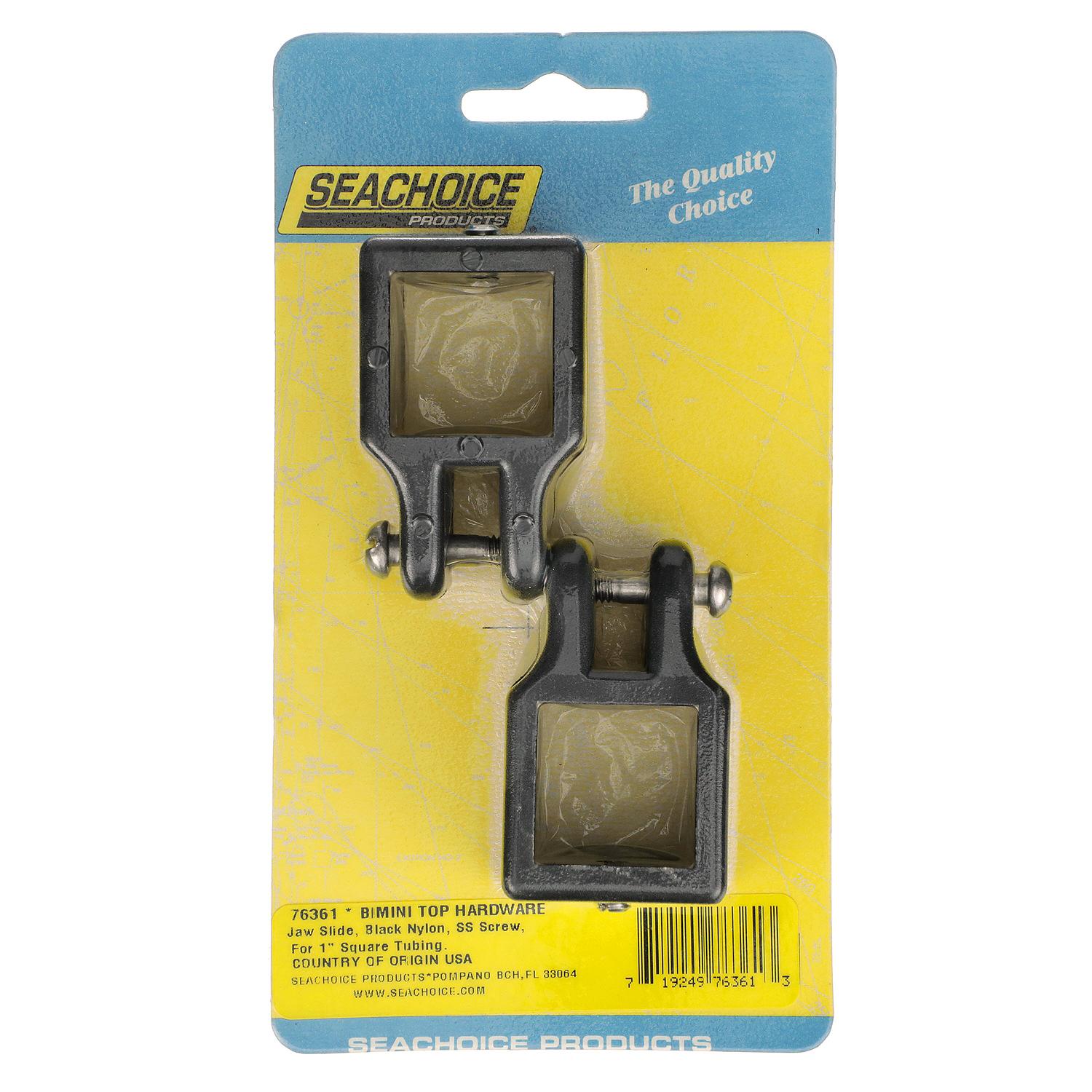 Seachoice 50-76361 Square Jaw Slides Fit 1" OD Tube-Black (2 Per Pack)