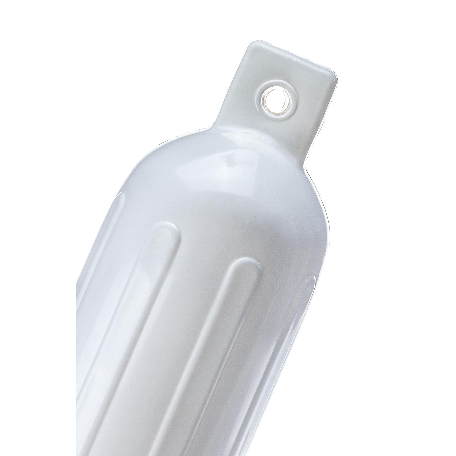 Seachoice DE79201S 79011 Twin Eye Ribbed Fender, White, 5.5 x 20"