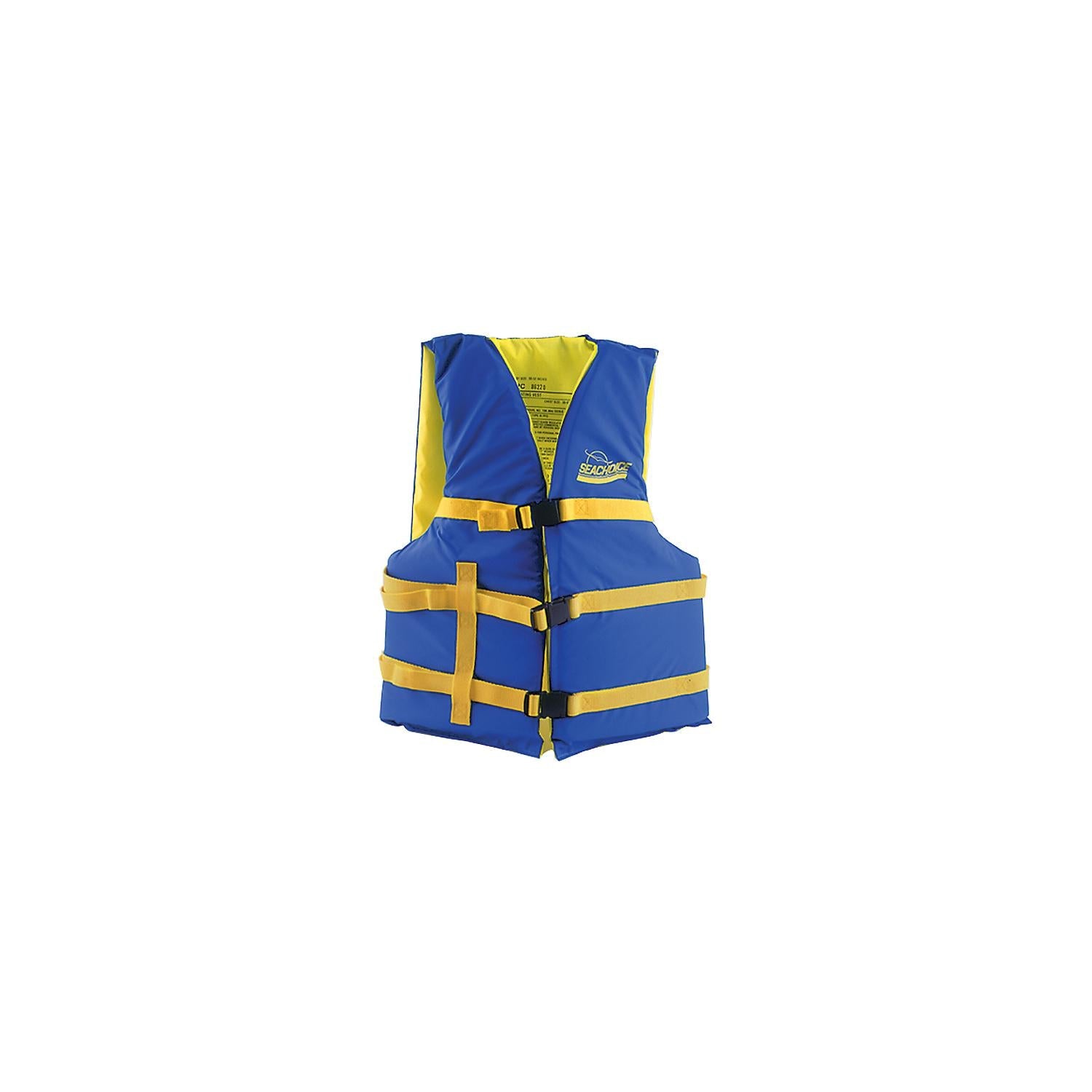 Seachoice 86220 Deluxe General Purpose Life Vest Blue/Yellow, Adult Universal