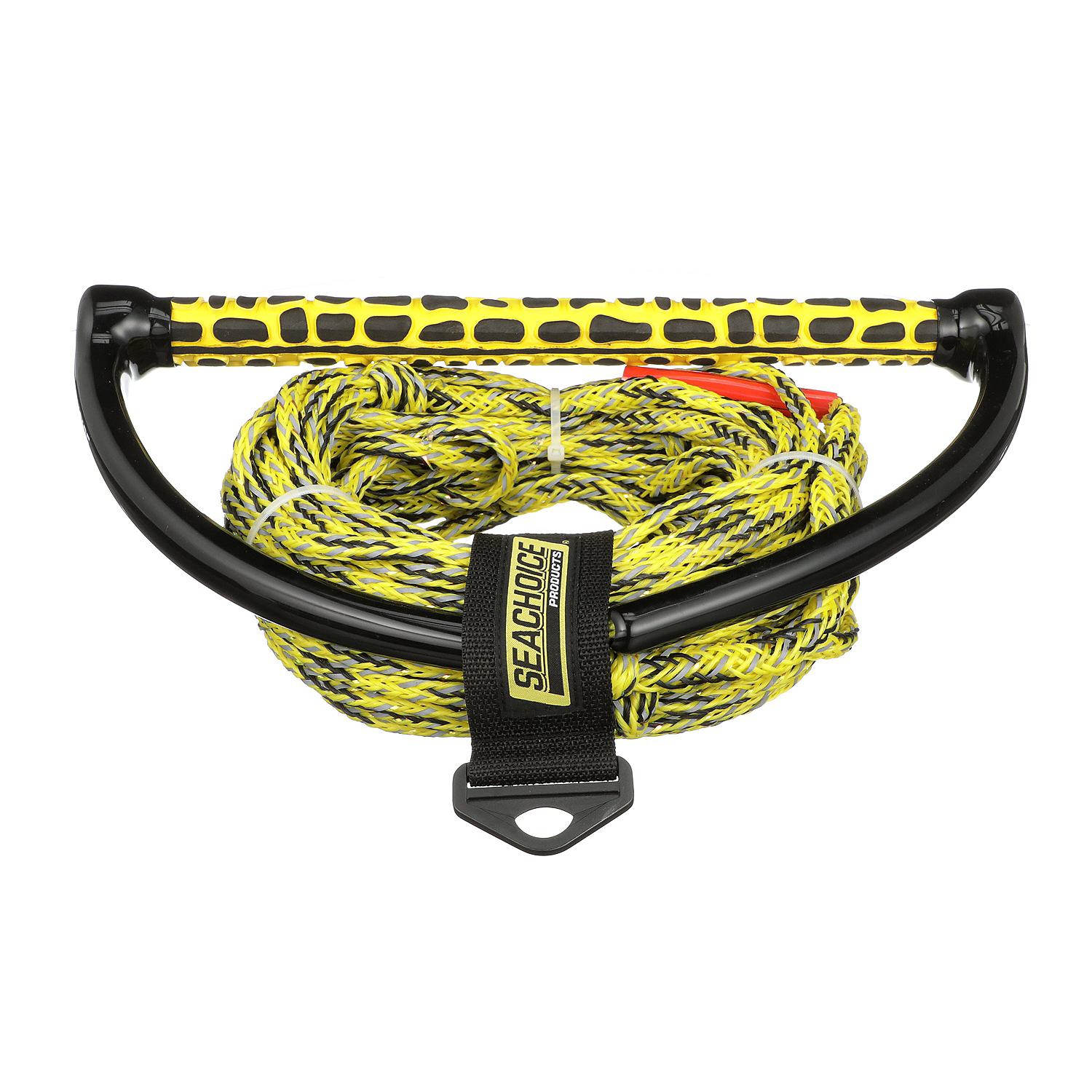 Seachoice 86726 5-Section Wakeboard Reflective Rope, 75', 15" Handle w/ Textured EVA Grip