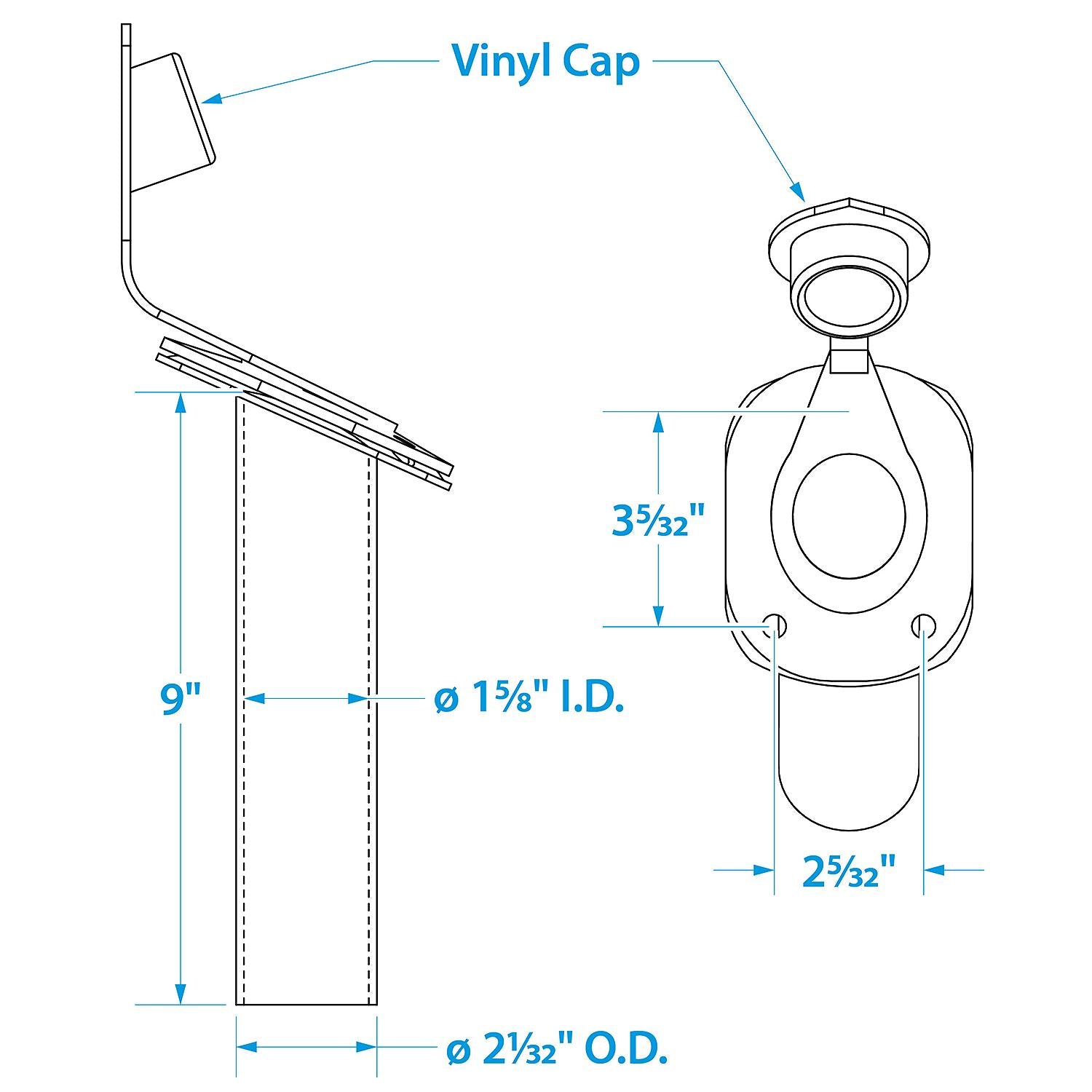 Seachoice 89121 Stainless Steel 30 Degree Rod Holder With Cap