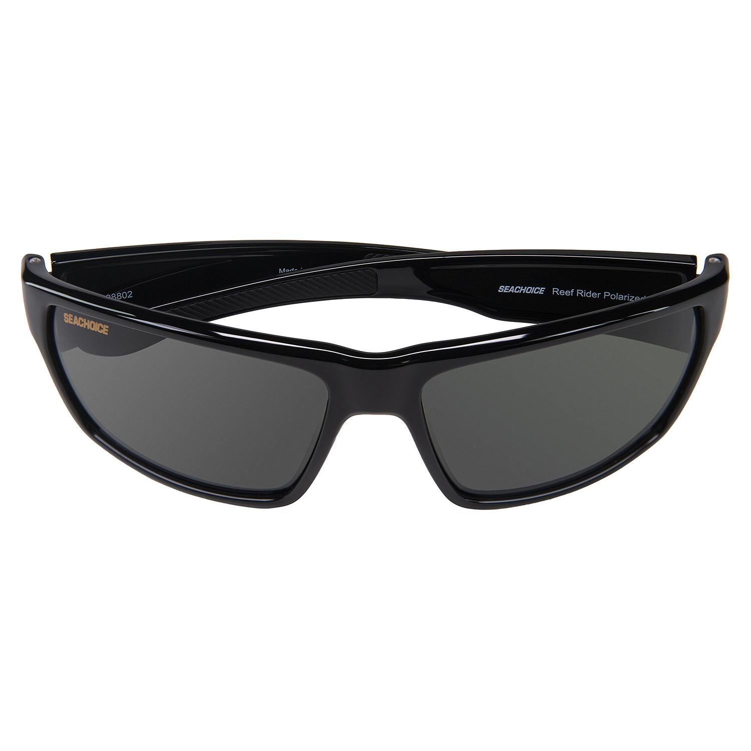 Seachoice YP120409000000 98802 "Reef Rider" Polarized Sunglasses, Frame: Shiny Black, Lens: Grey