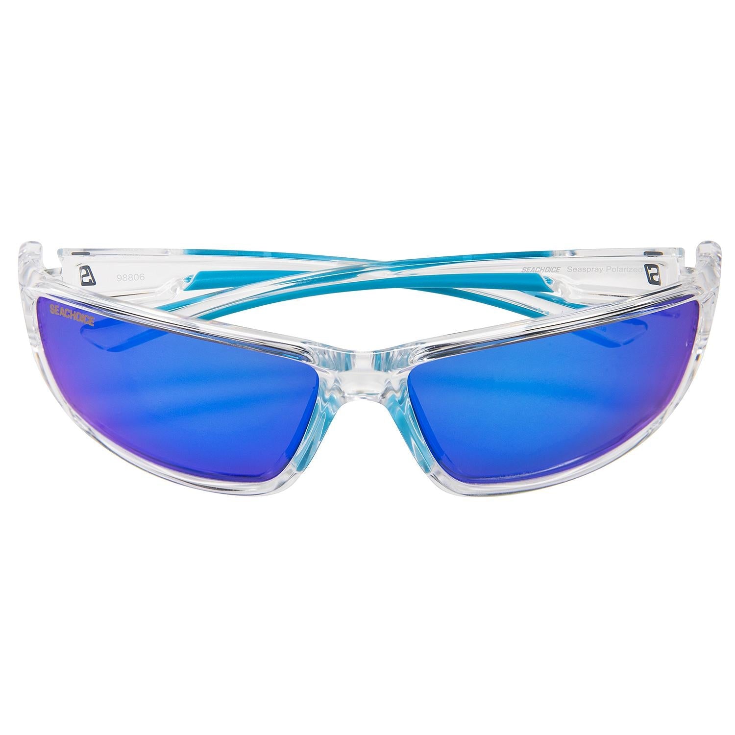 Seachoice A182272000000 98806 "Seaspray" Polarized Sunglasses, Frame: Shiny Clear, Lens: Blue Mirror