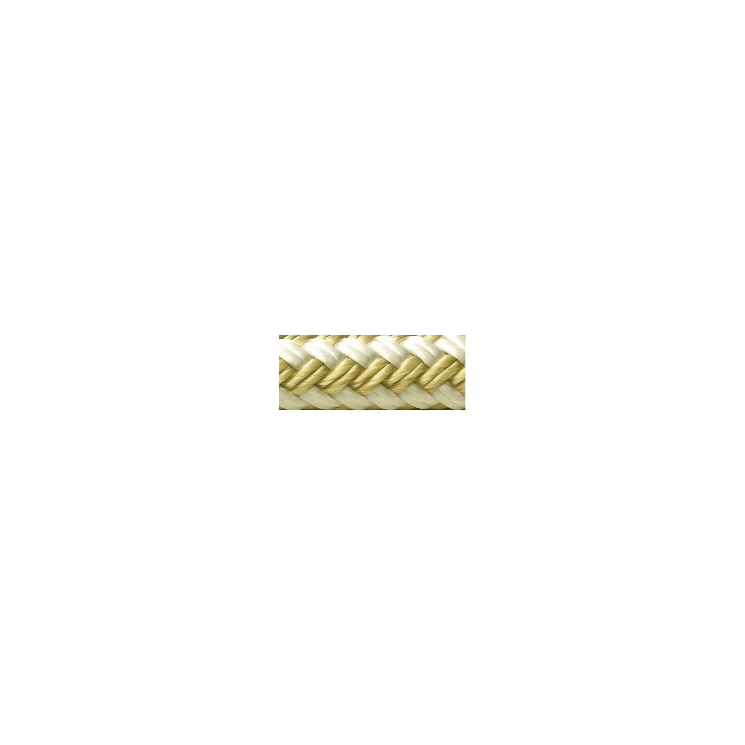 Seachoice Double-Braid Nylon Dock Line w/ Eye Splice, Pre-Shrunk, Heat Stabilized, 3/8 In. X 15 Ft., Gold White