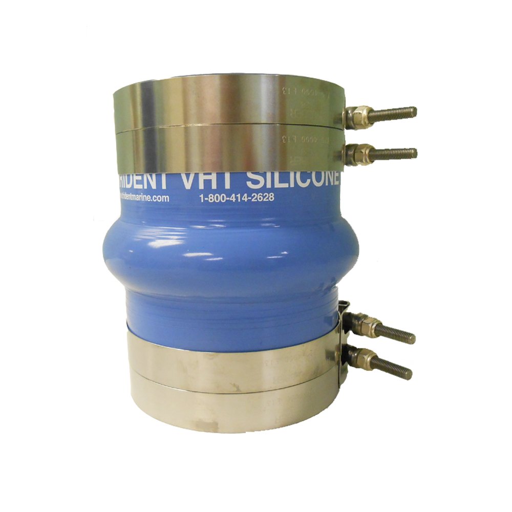 Trident Marine 272V3120-S/S Blue Silicone "VHT" Single Hump Hose w/T-Bolt Clamps, 3 1/2"