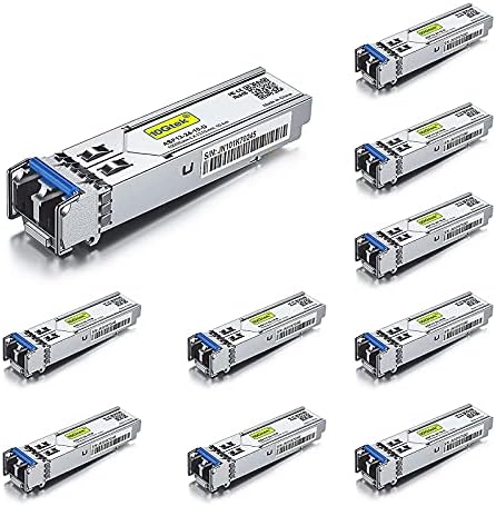 10Gtek 1000BASE-SX Gigabit SFP LC Multi-Mode Transceiver, Mini-GBIC Module for Cisco GLC-SX-MMD/GLC-SX-MM/SFP-GE-S, Ubiquiti UniFi UF-MM-1G, Meraki, Fortinet, TP-Link, 850nm, DDM, 550m, Pack of 2|B077SVS65C