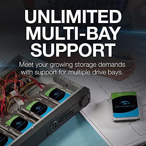 Seagate Skyhawk AI 16TB Video Internal Hard Drive HDD – 3.5 Inch SATA 6Gb/s 512MB Cache for DVR NVR Security Camera System with Drive Health Management and in-House Rescue Services (ST16000VE004)|B0DG3JB7G5