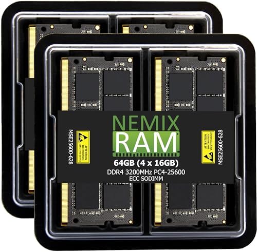 NEMIX RAM 32GB (2X16GB DDR4 3200MHZ PC4-25600 2Rx8 1.2V CL22 260-PIN ECC SODIMM KIT
