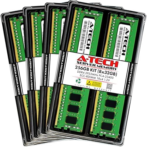 A-Tech 64GB Kit (2x32GB DDR4 2400MHz PC4-19200 ECC RDIMM 2Rx4 Dual Rank 1.2V ECC Registered DIMM 288-Pin Server & Workstation RAM Memory Upgrade Modules (A-Tech Enterprise Series